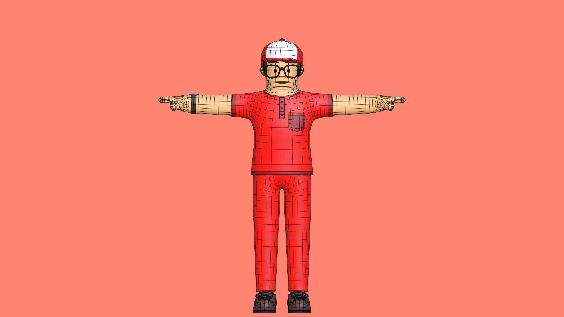 Minimal Deliveryboy Cartoon Character 3D model_24