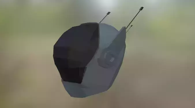 Low Poly Spacehelmet futuristic helmet with two antennas