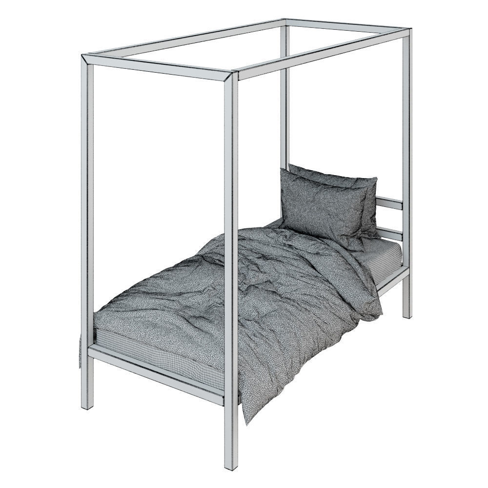 Architecture Bed in Kids 3D model_6