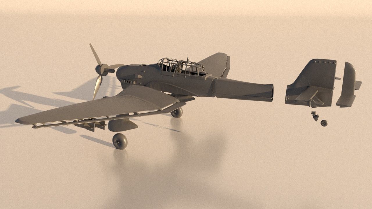 Airplane Junkers Ju 87 for Print 3D print model_2