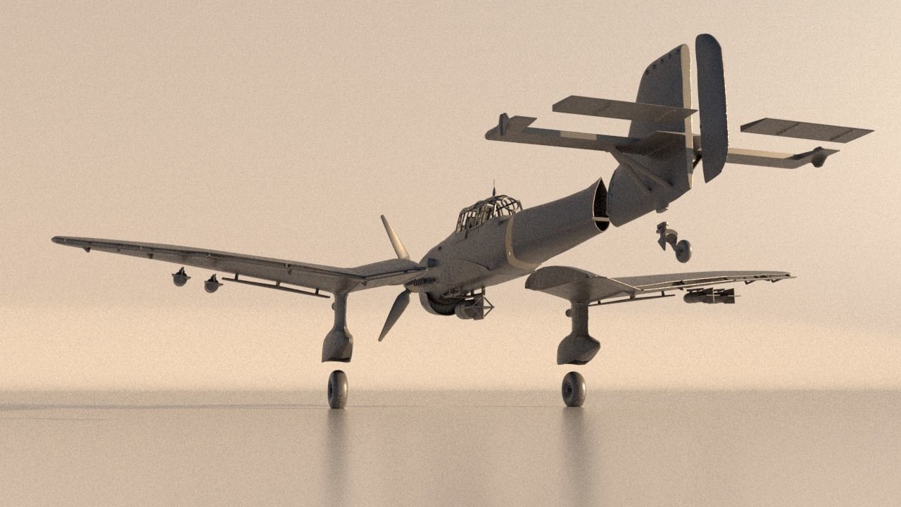 Airplane Junkers Ju 87 for Print 3D print model_3