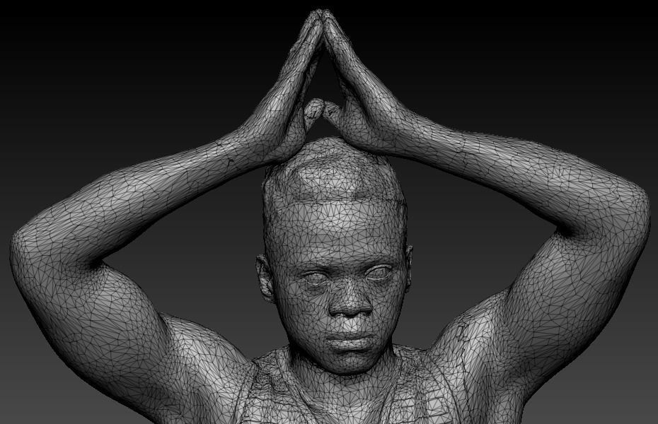 Young man doing yoga routine 326 Low-poly 3D model_7