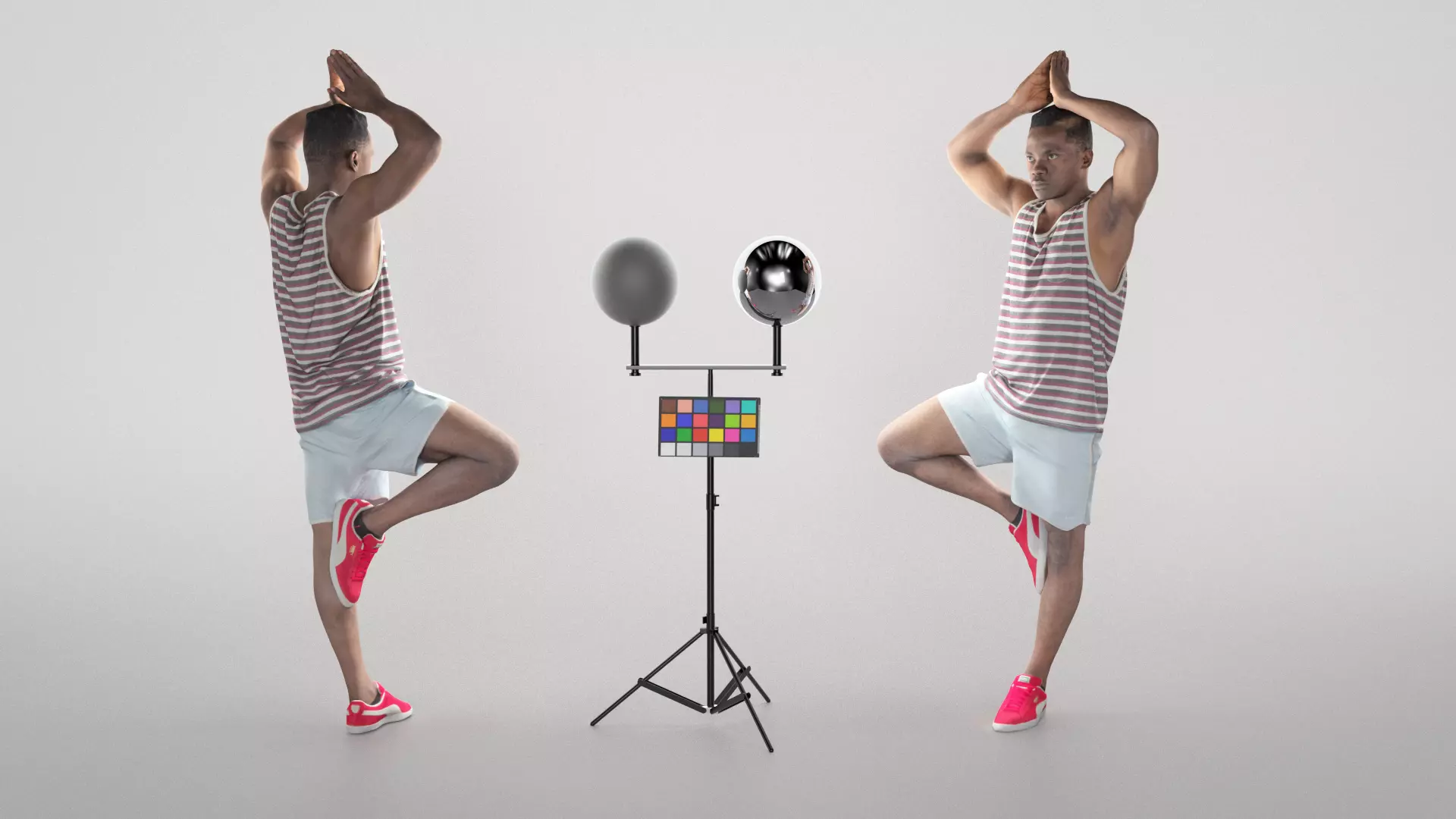 Young man doing yoga routine 326 Low-poly 3D model_0