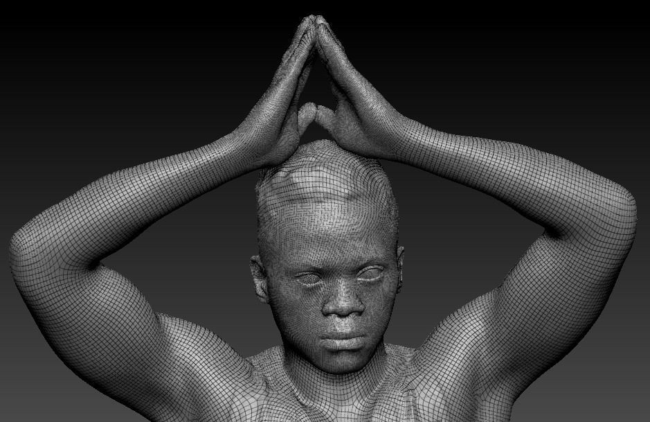 Young man doing yoga routine 326 Low-poly 3D model_5