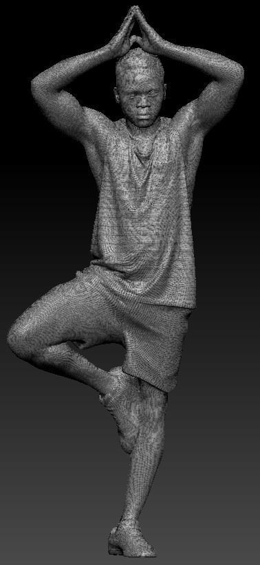 Young man doing yoga routine 326 Low-poly 3D model_4