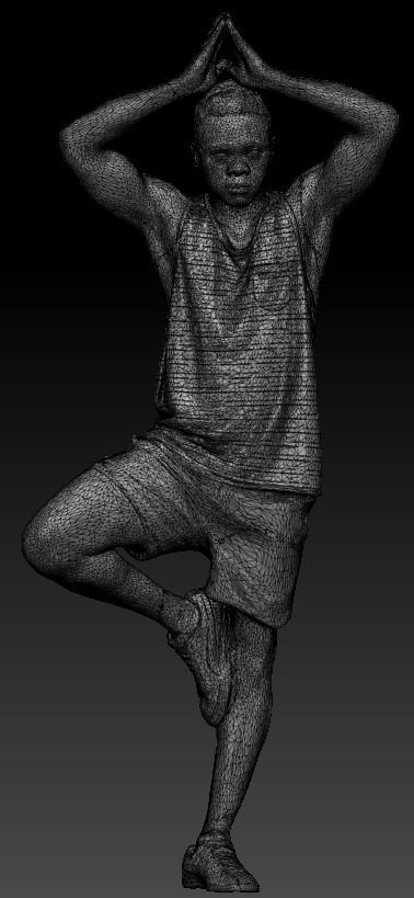 Young man doing yoga routine 326 Low-poly 3D model_6