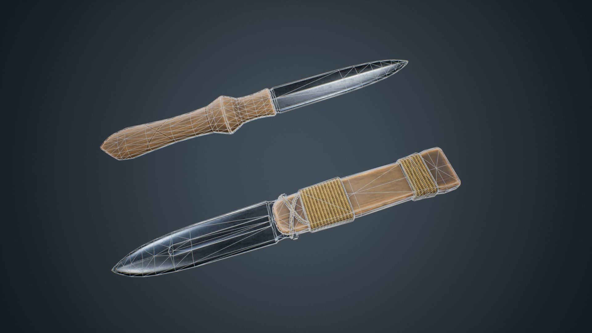 Viking Weapons - Knives Low-poly 3D model_2