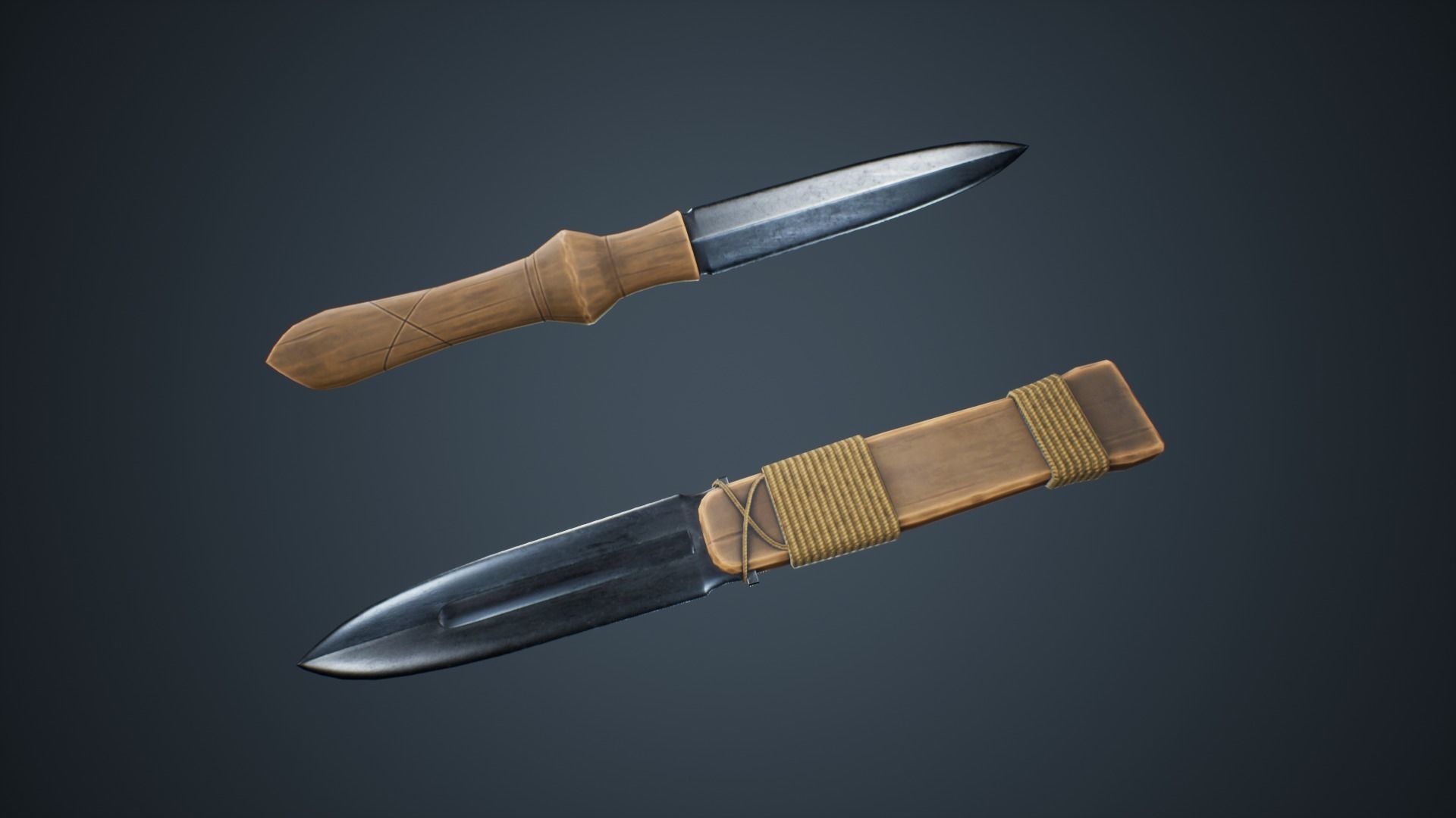 Viking Weapons - Knives Low-poly 3D model_1