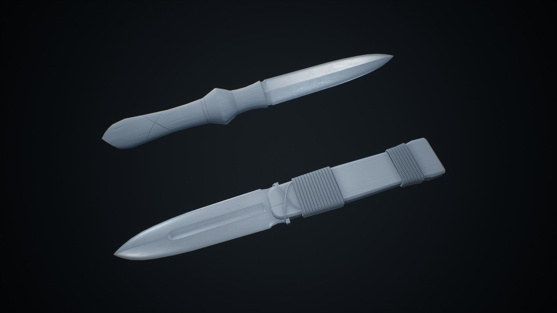 Viking Weapons - Knives Low-poly 3D model_4