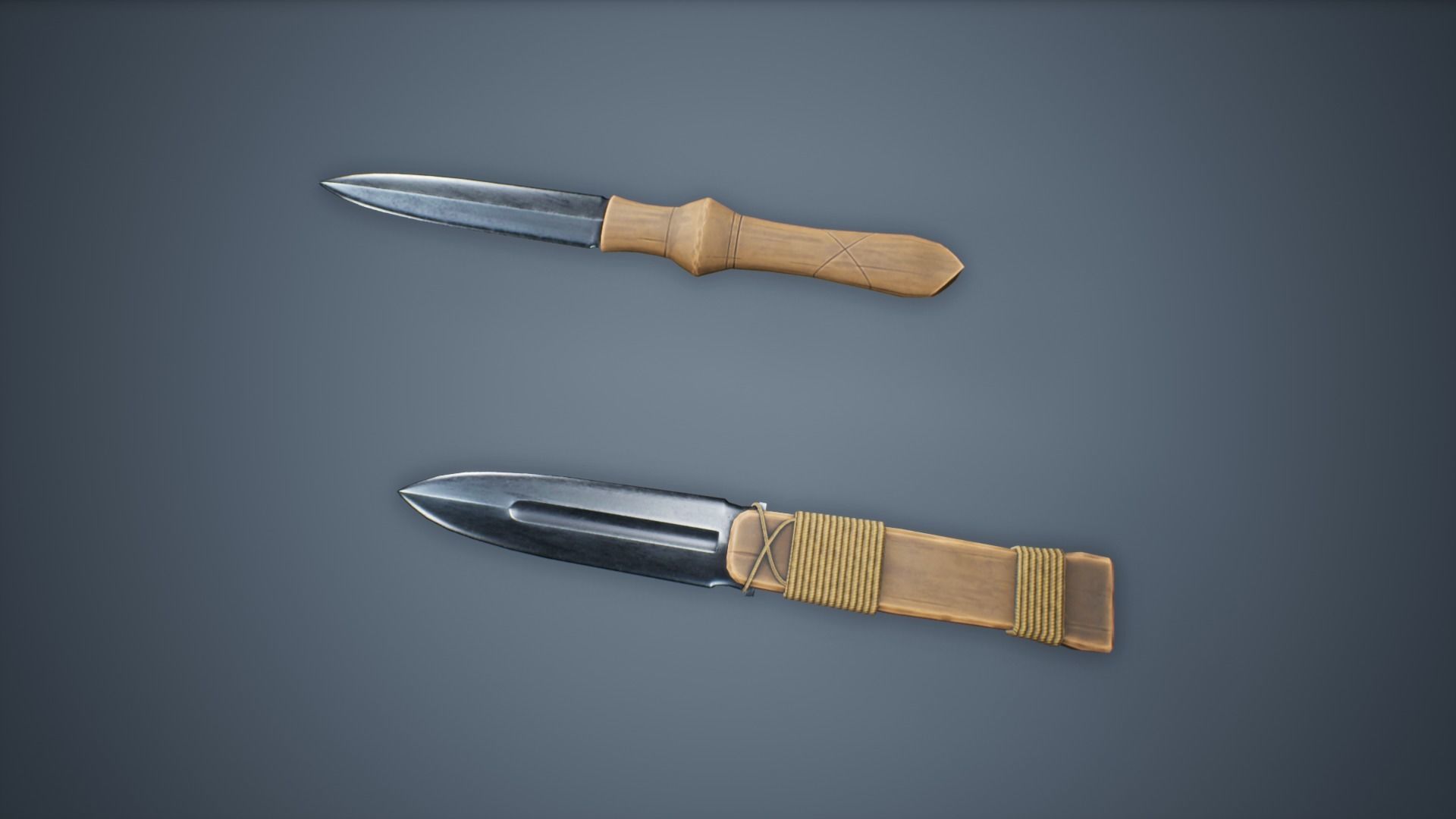 Viking Weapons - Knives Low-poly 3D model_3