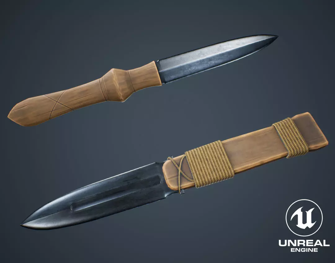 Viking Weapons - Knives Low-poly 3D model_0
