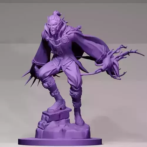 Bloodthirsty Warlock 75mm printable gaming miniature