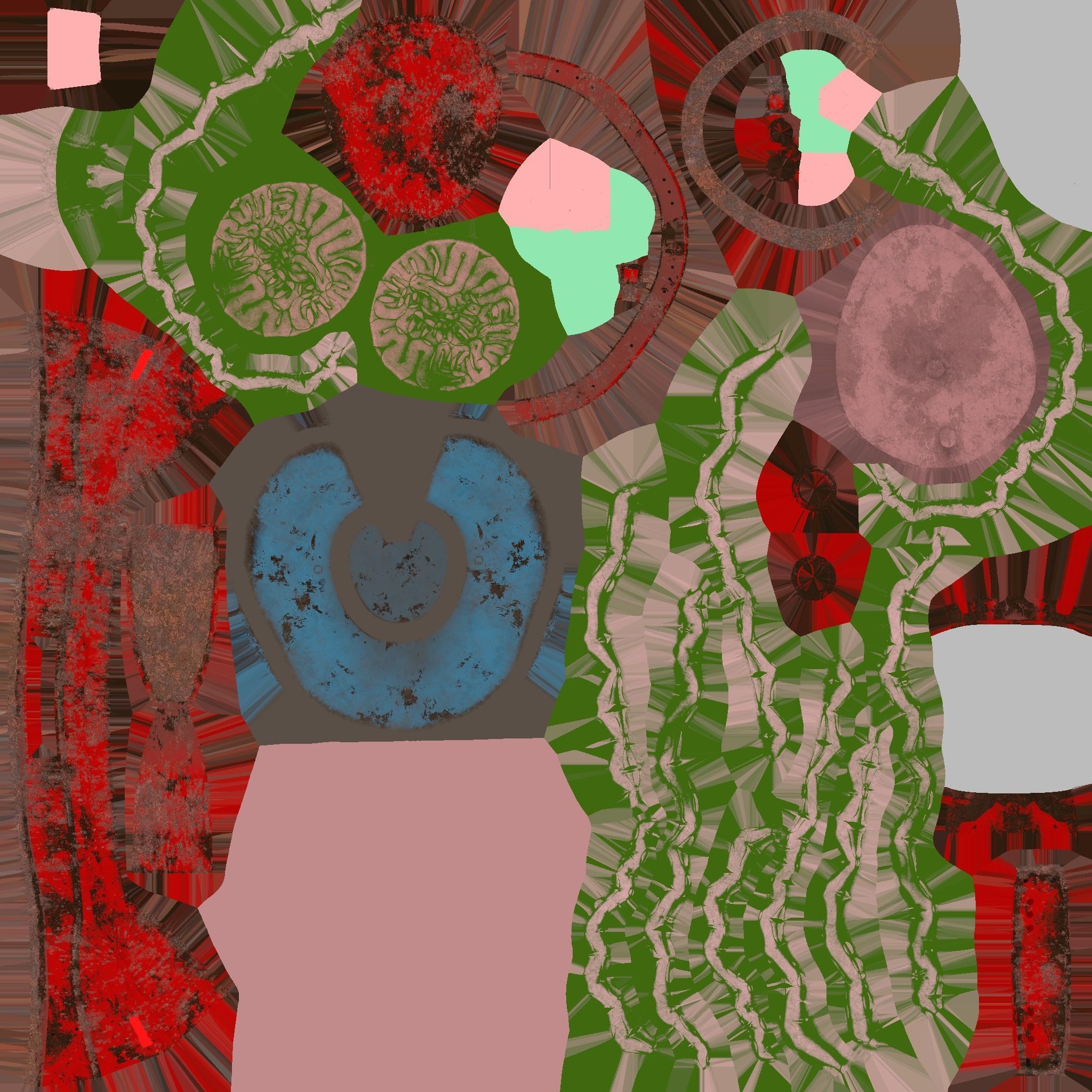 SciFi Brain Helmet 02 Red Rust - Character Design Fashion Low-poly 3D model_19