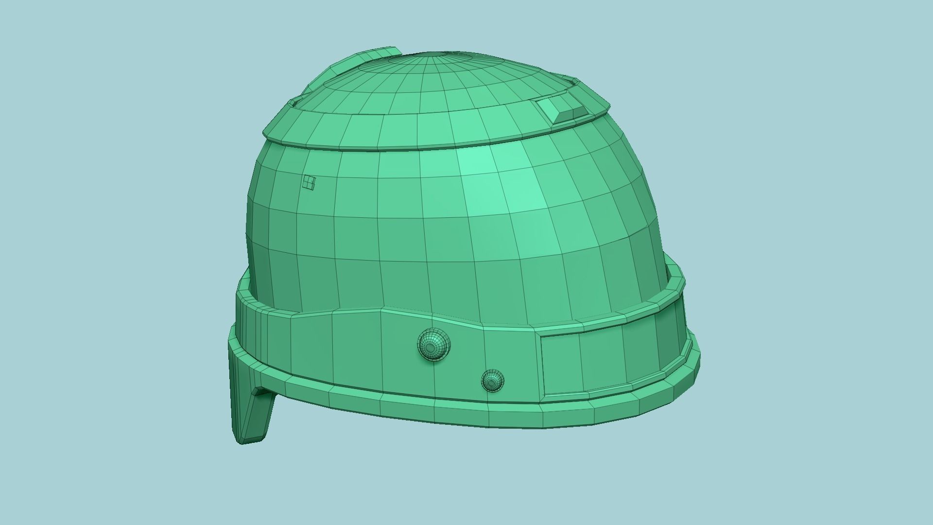 SciFi Brain Helmet 04 White Gold - Character Design Fashion Low-poly 3D model_8