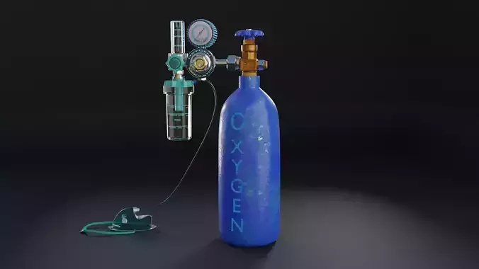 Oxygen Cylinder tank with masck