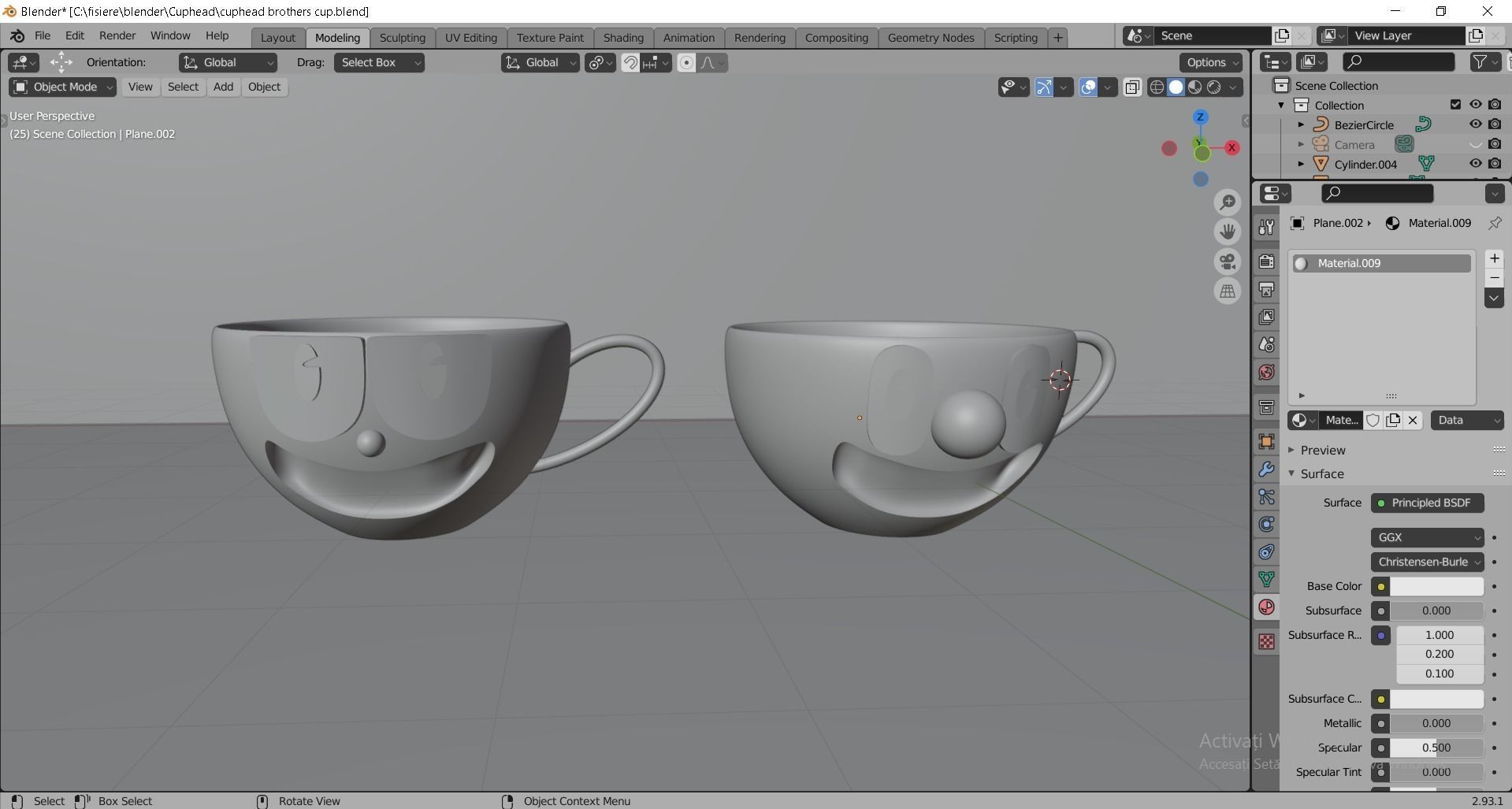 Cuphead brothers cup 3D model_10
