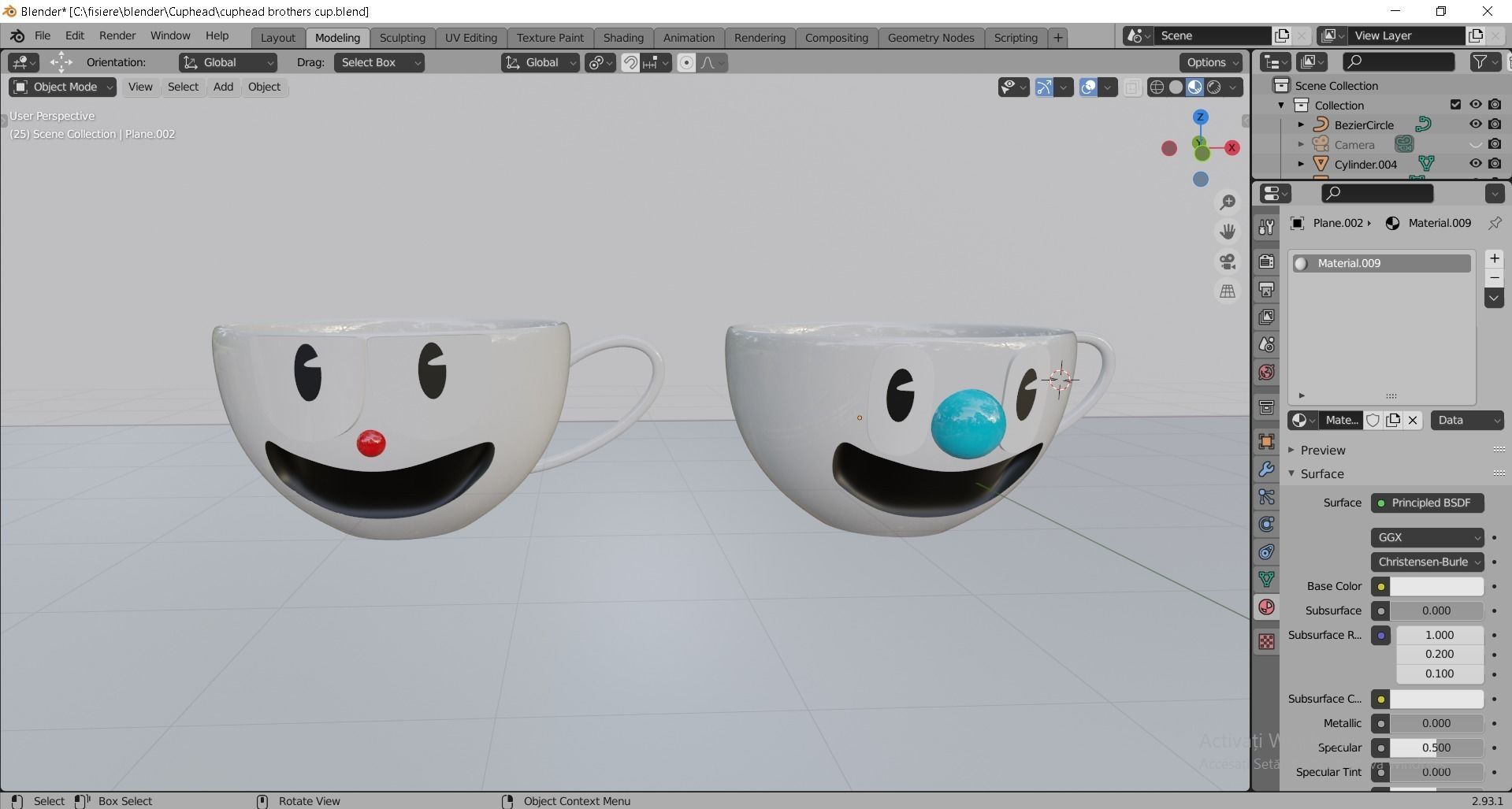 Cuphead brothers cup 3D model_9