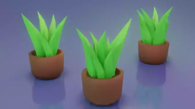 Pot Plant Stylized Free low-poly 3D model