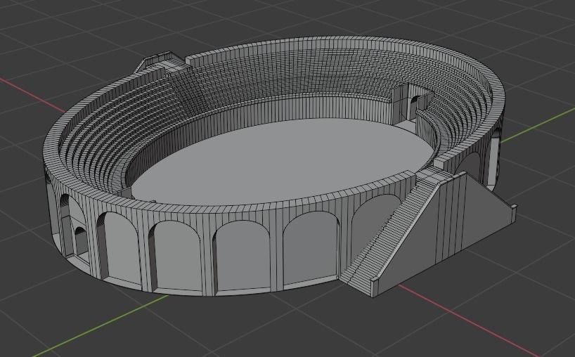 Roman amphitheatre Low-poly 3D model_4