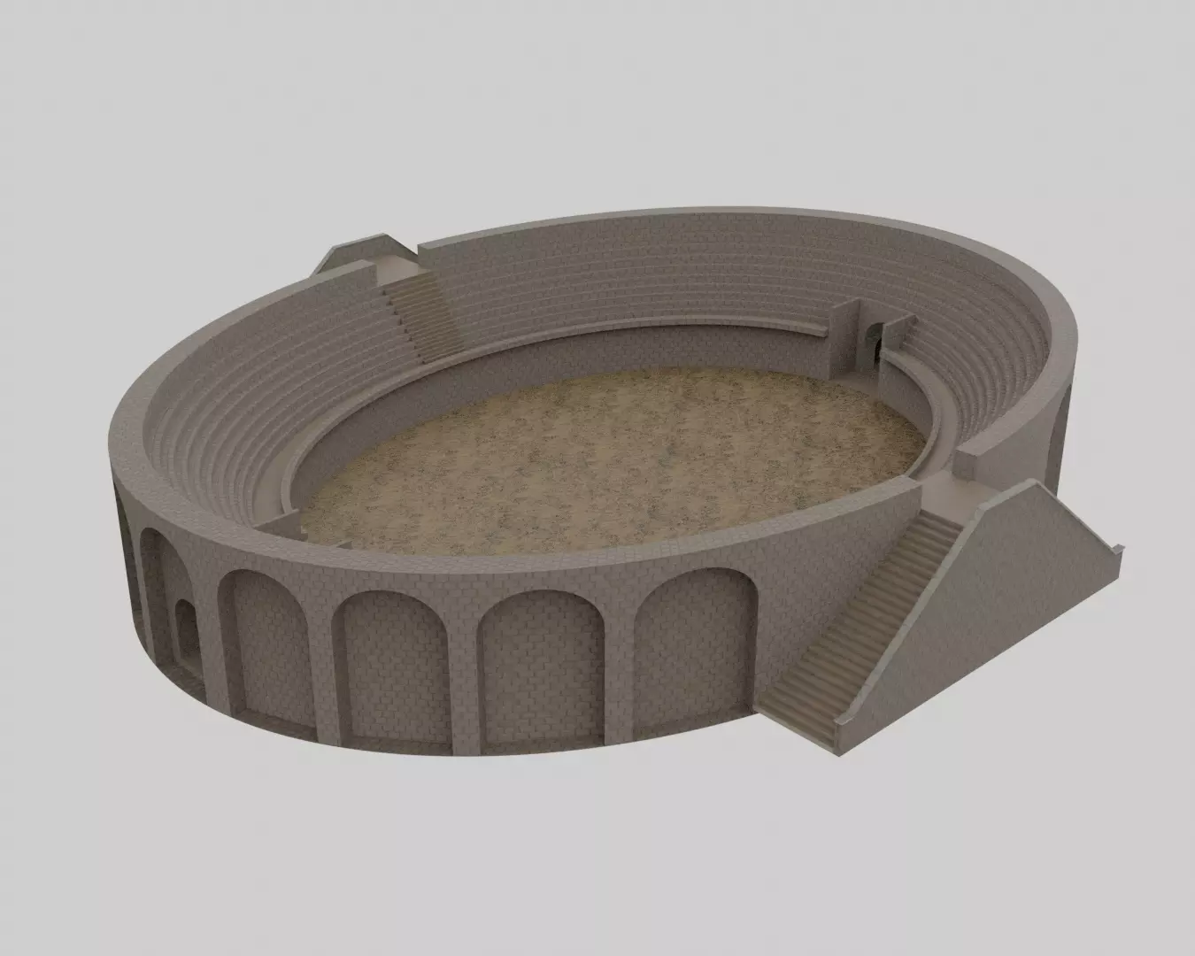 Roman amphitheatre Low-poly 3D model_0