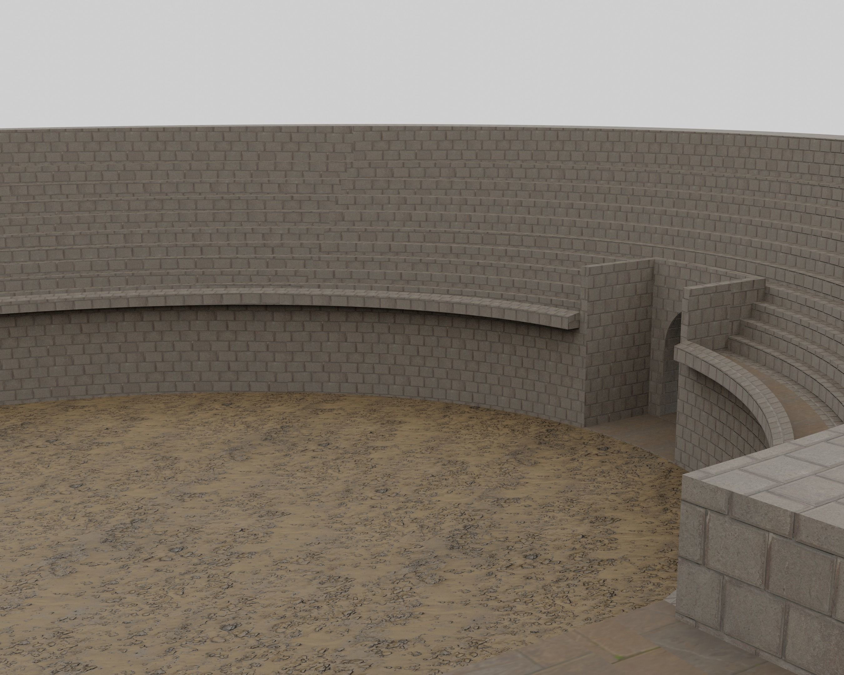 Roman amphitheatre Low-poly 3D model_2
