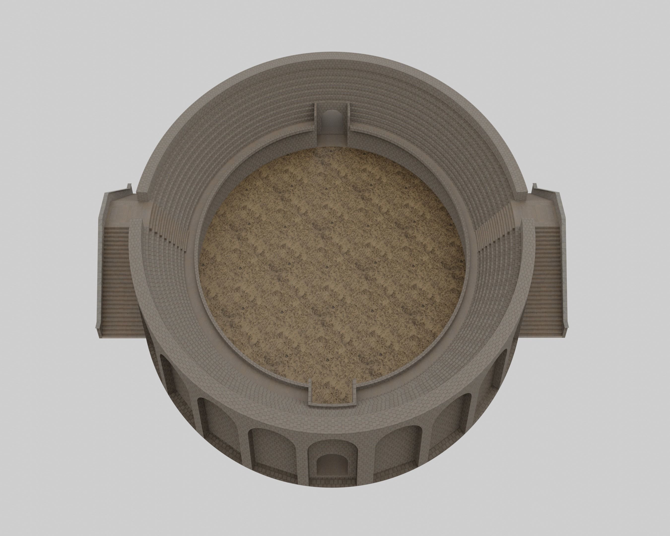 Roman amphitheatre Low-poly 3D model_1