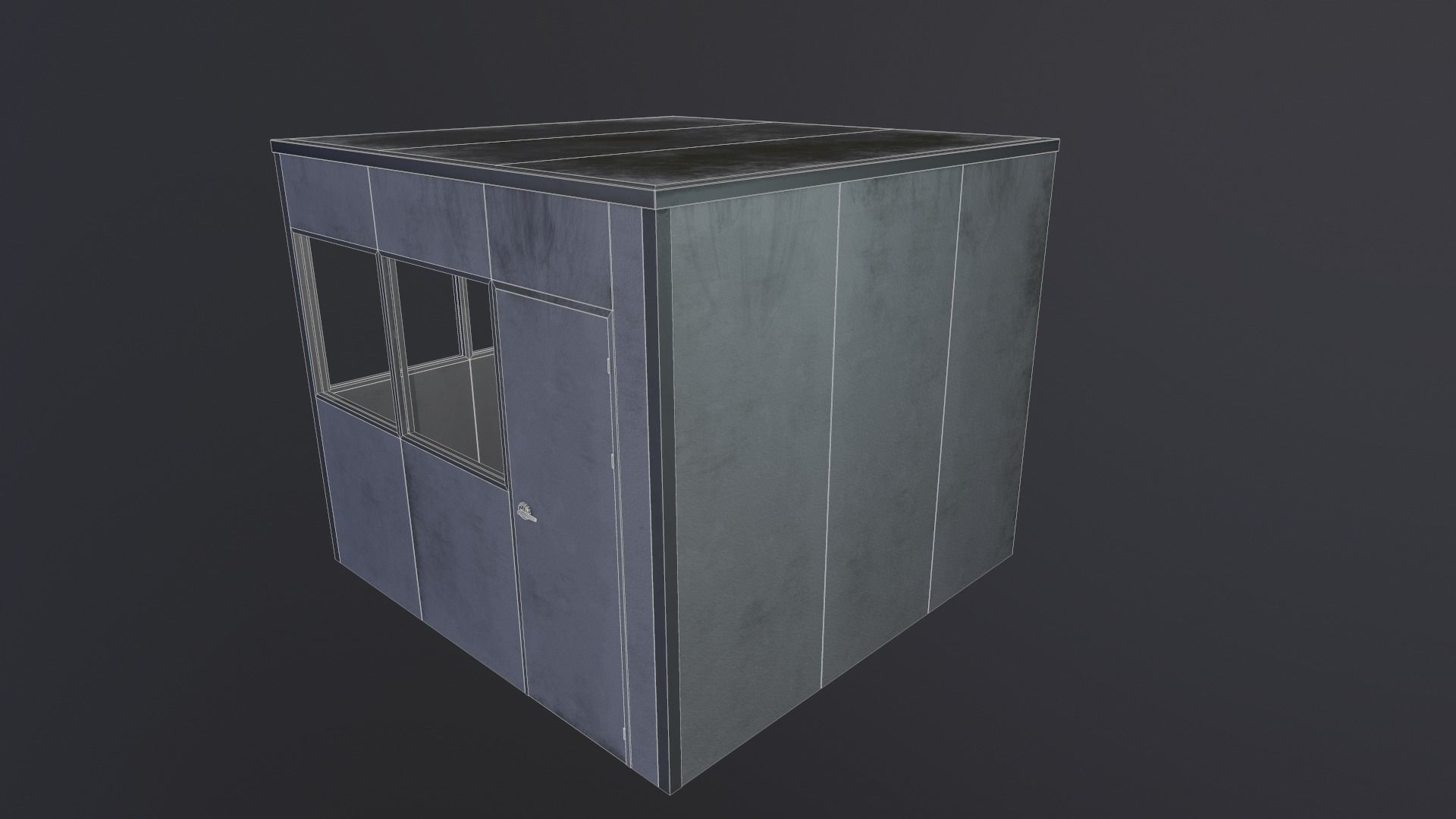 Industrial modular office Low-poly 3D model_2