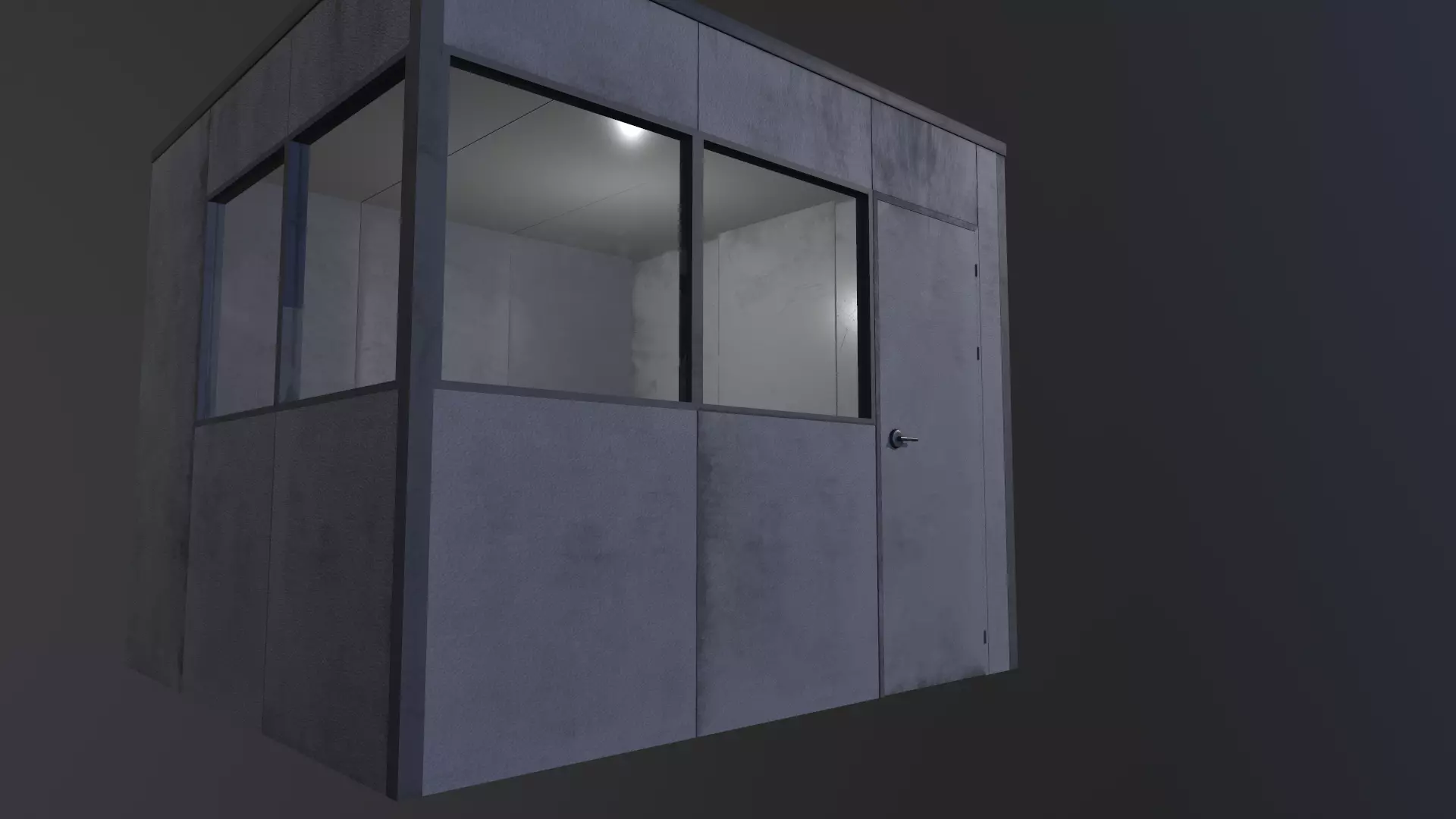 Industrial modular office Low-poly 3D model_0