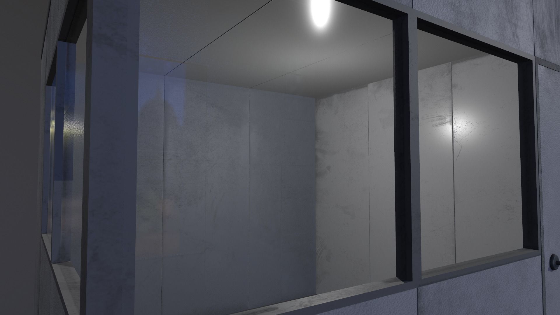 Industrial modular office Low-poly 3D model_4