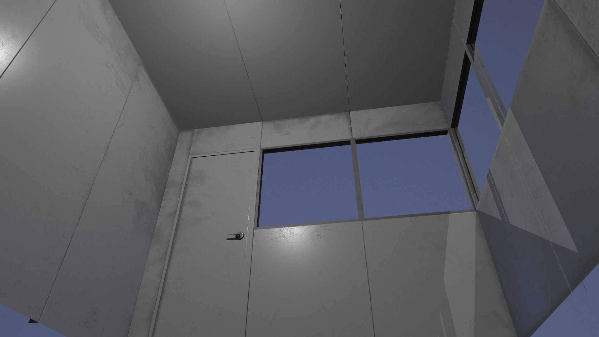 Industrial modular office Low-poly 3D model_3