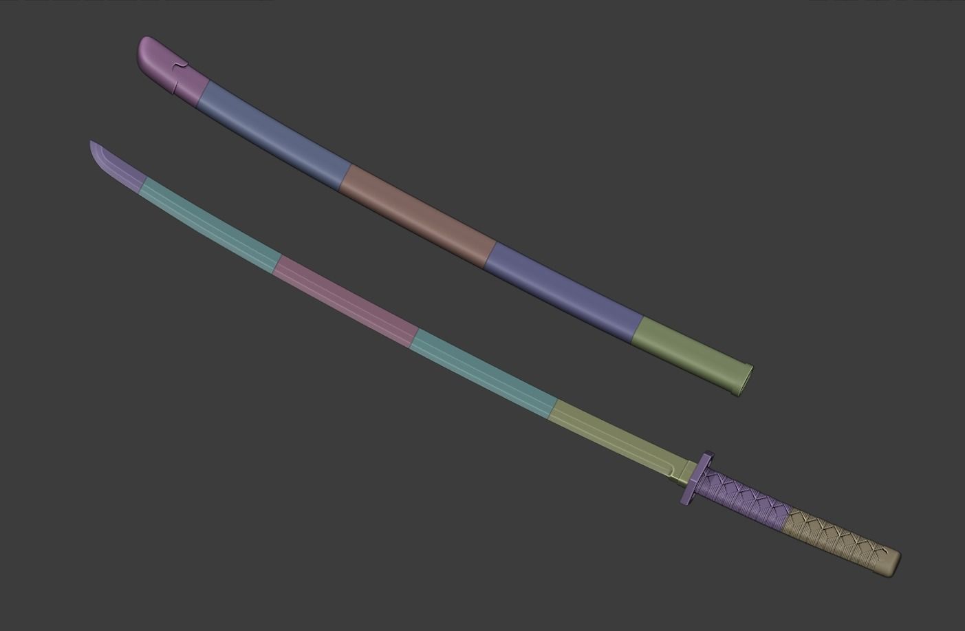 Nichirin Blade from Demon Slayer 3D print model_3