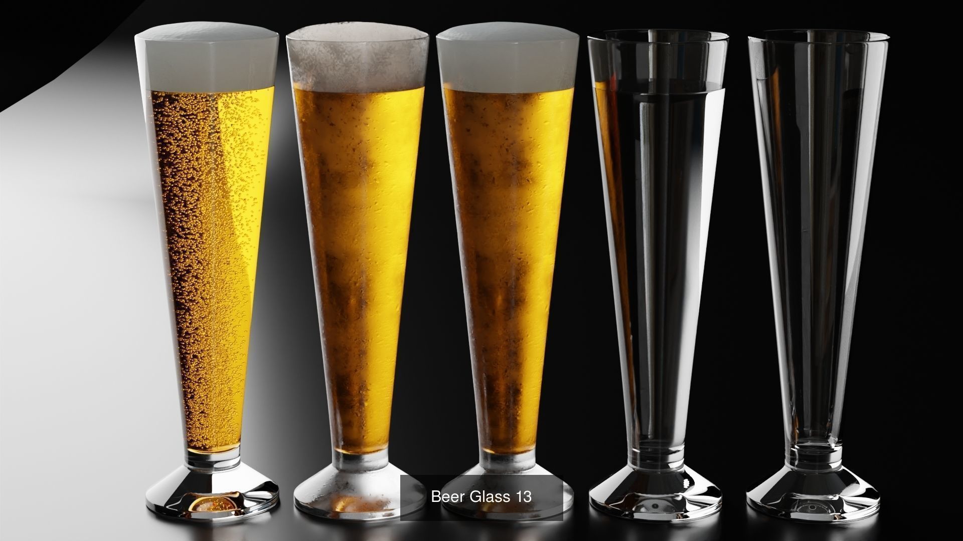 Beer glasses set 3D Model Collection_14