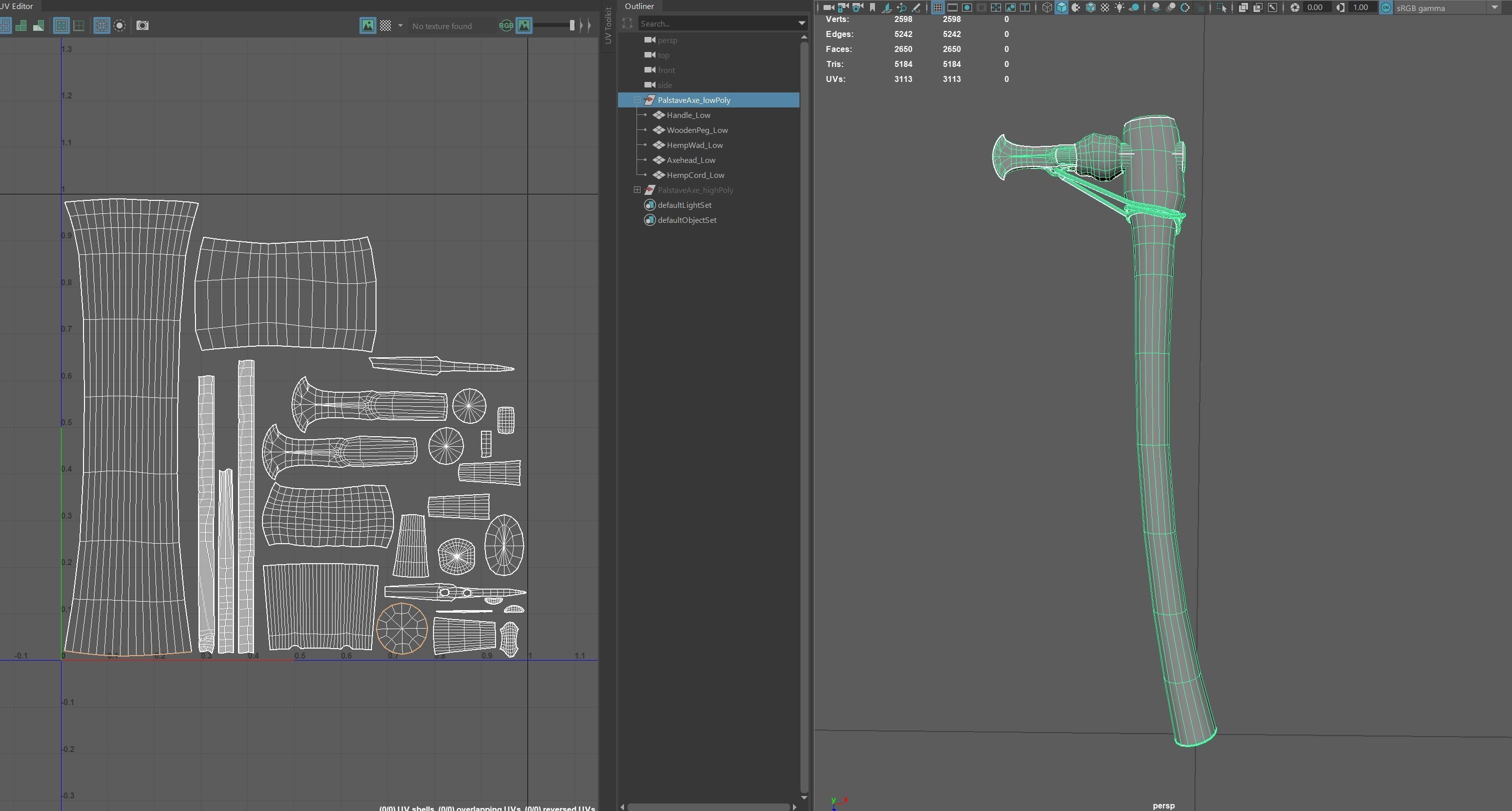 Bronze Age Axe Low-poly 3D model_6