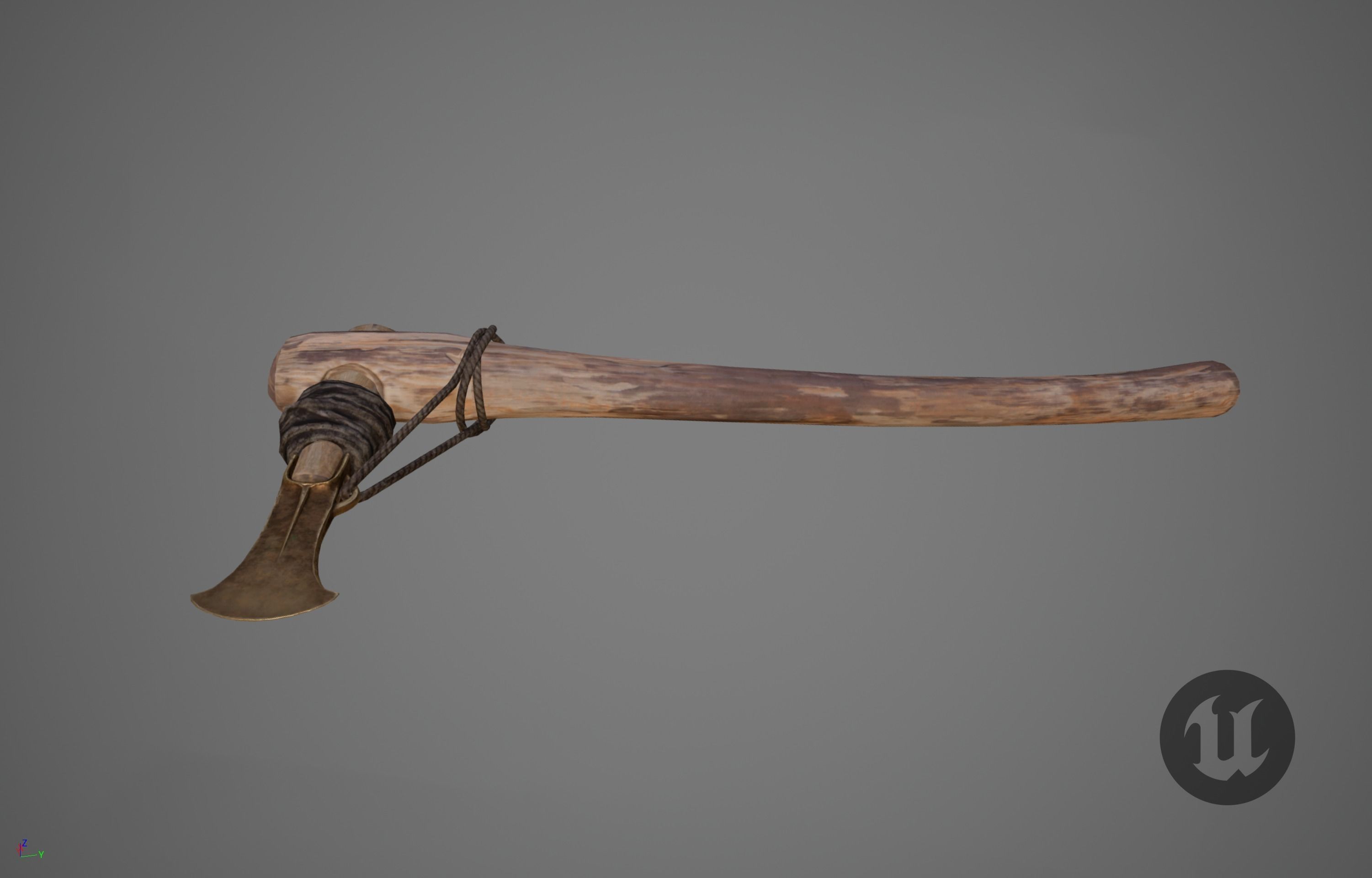 Bronze Age Axe Low-poly 3D model_10