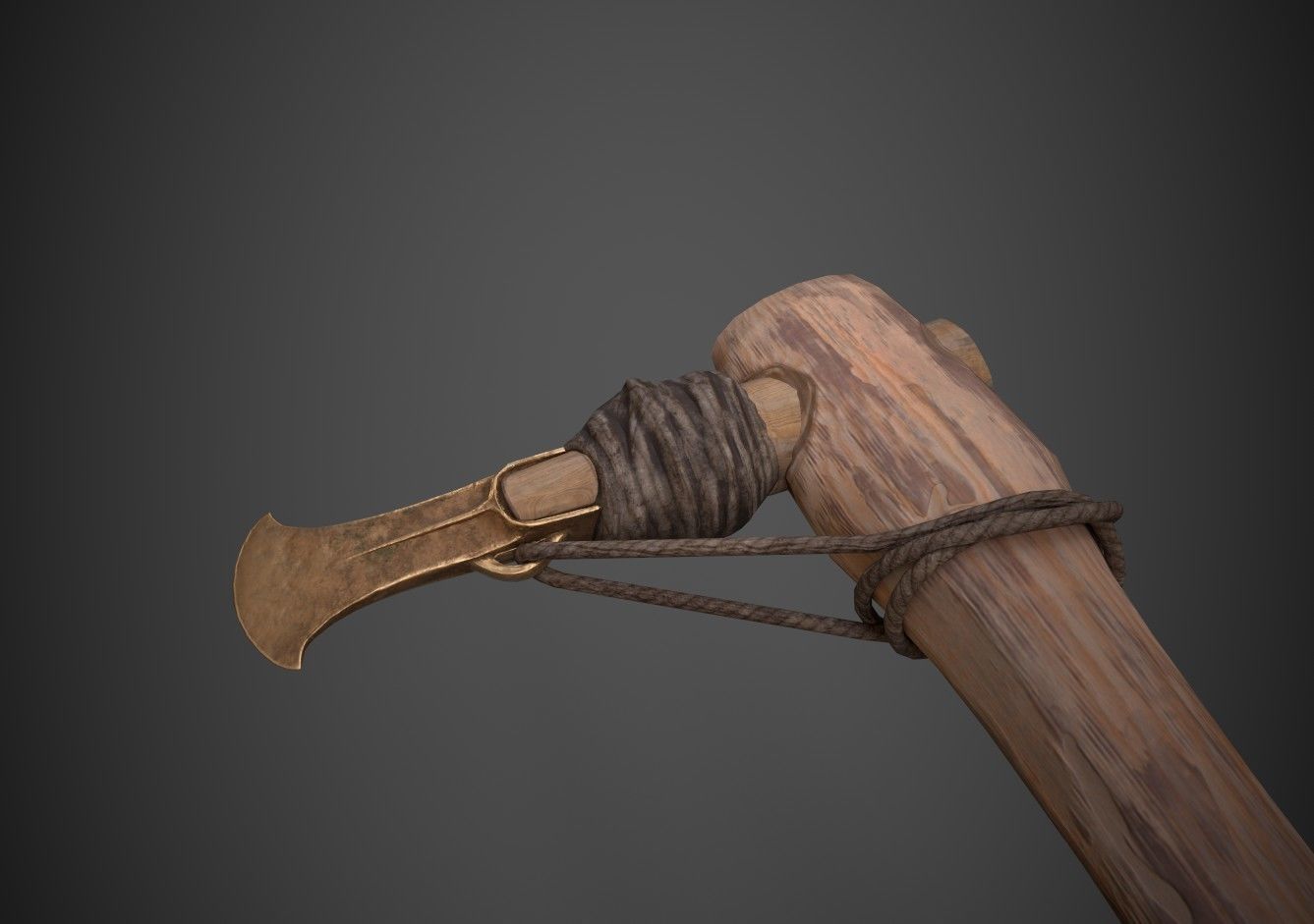 Bronze Age Axe Low-poly 3D model_5
