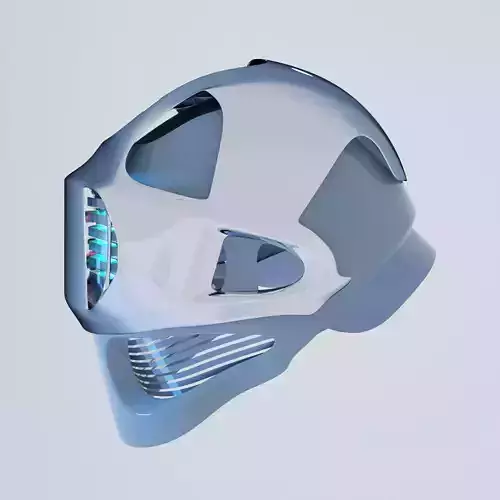 Cyborg Helmet Low-poly 3D model