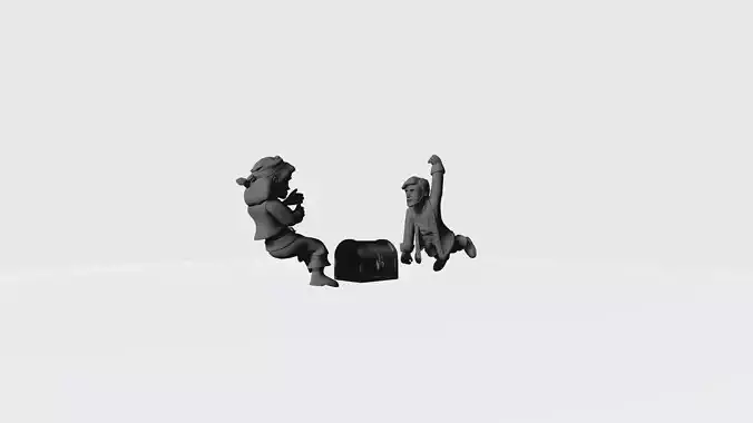 Monkey Island 2 Cave - Guybrush and Elaine 3D print model
