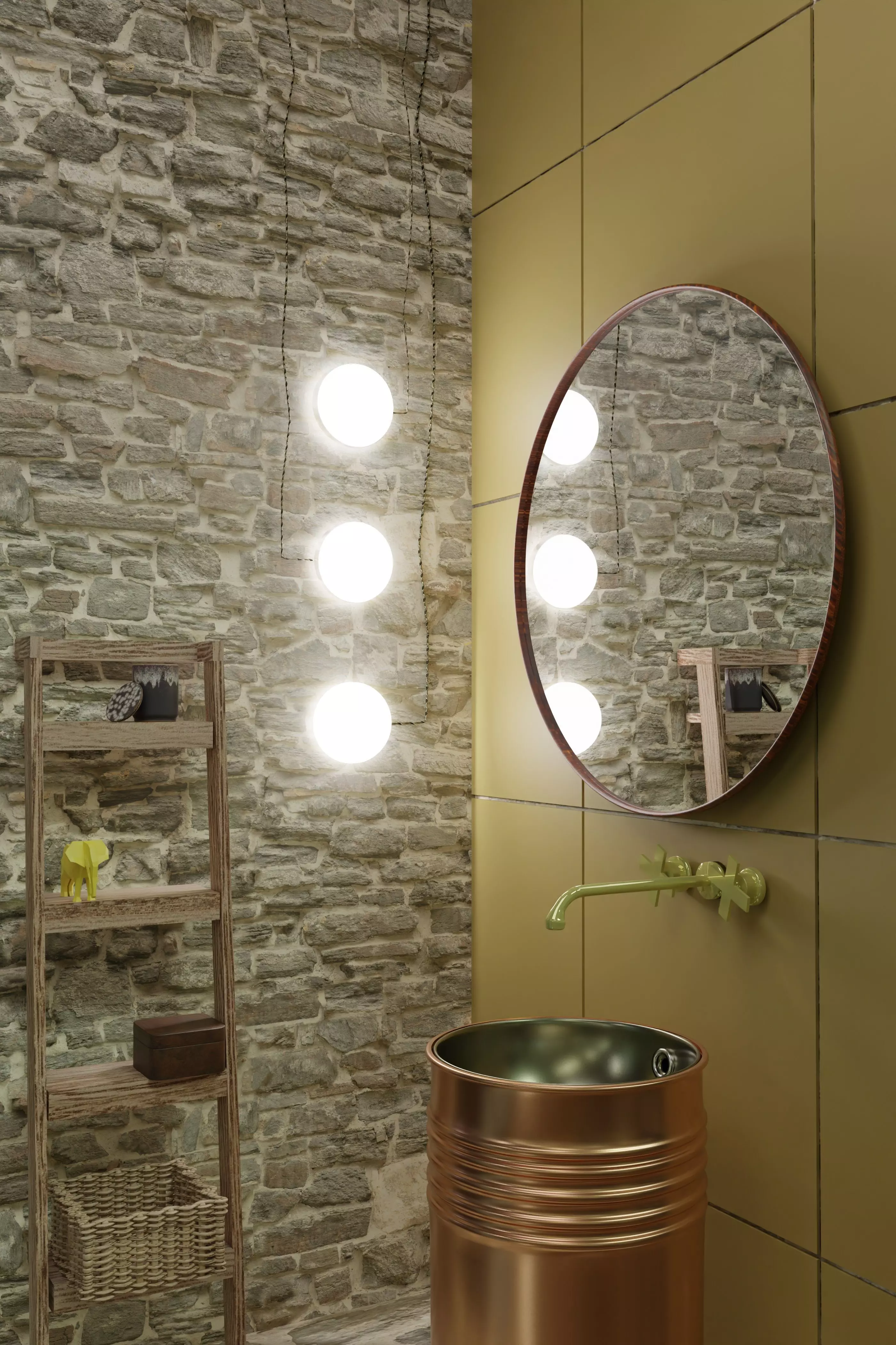 decoration decoration bathroom furniture sink mirror lamp 3D model