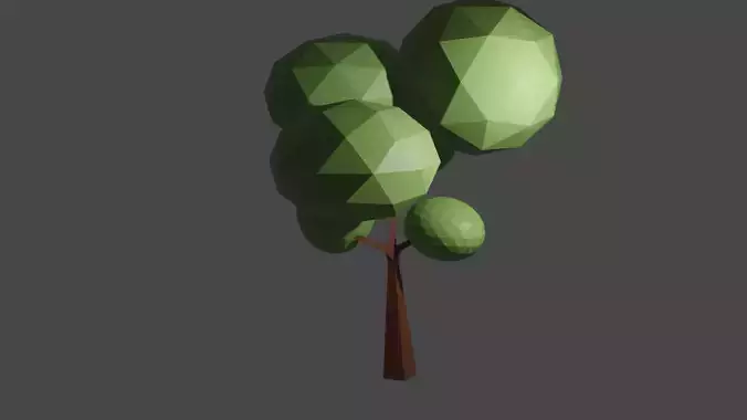 summer tree PBR GAME READY low-poly