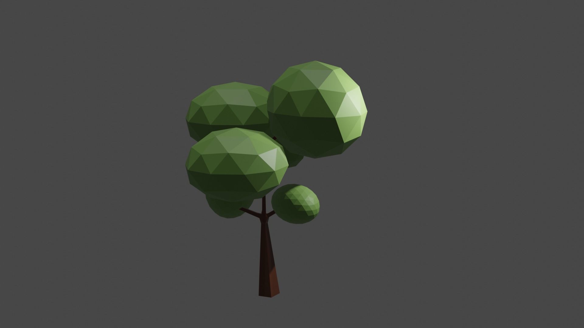 summer tree PBR GAME READY low-poly Low-poly 3D model_4