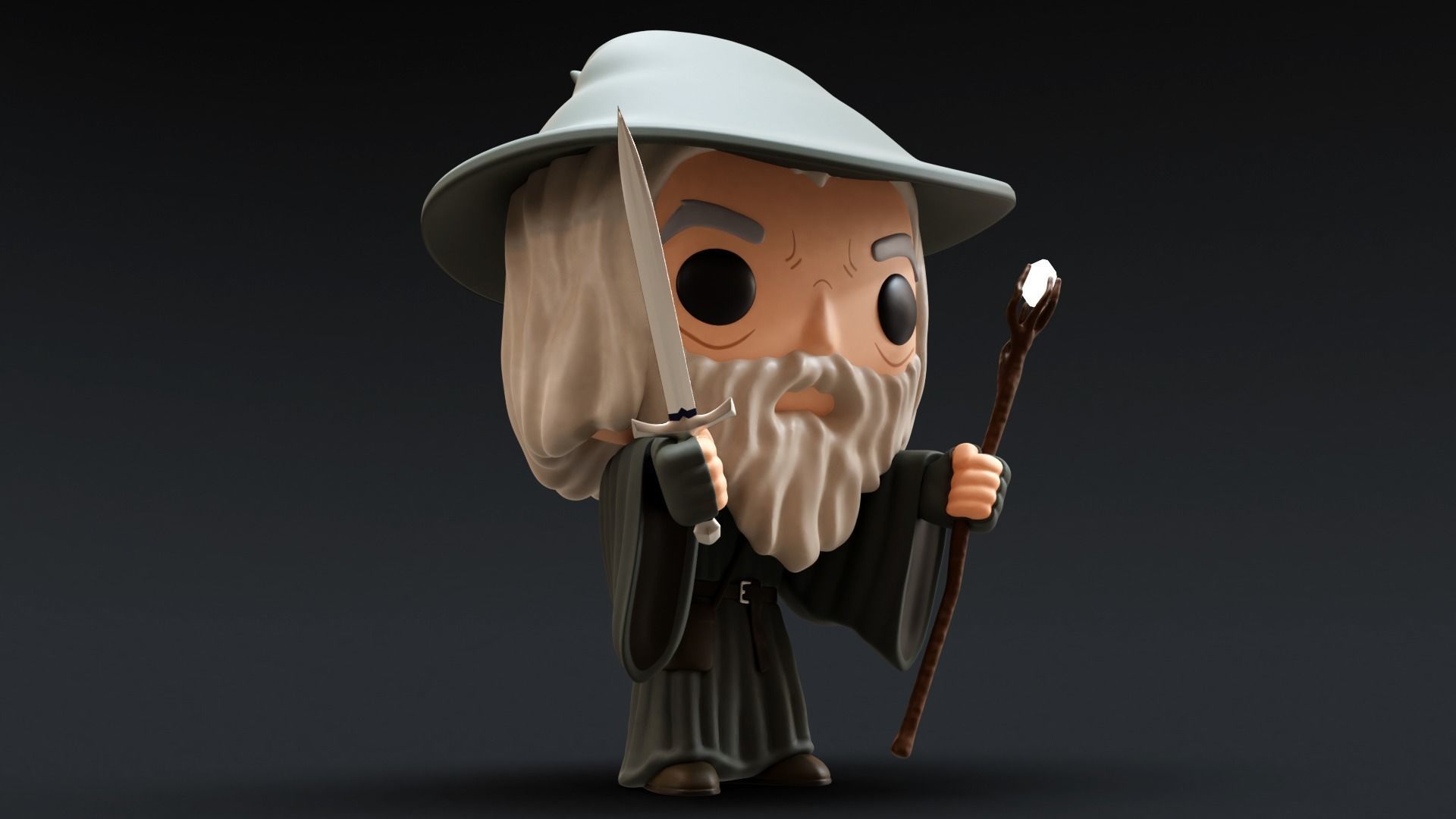 Funko Gandalf 3D model_1