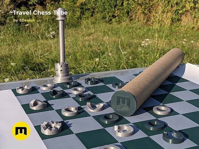 Travel Chess Tube Free 3D print model