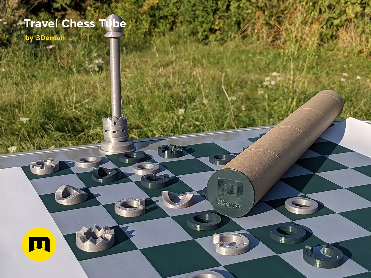 Travel Chess Tube Free 3D print model_0