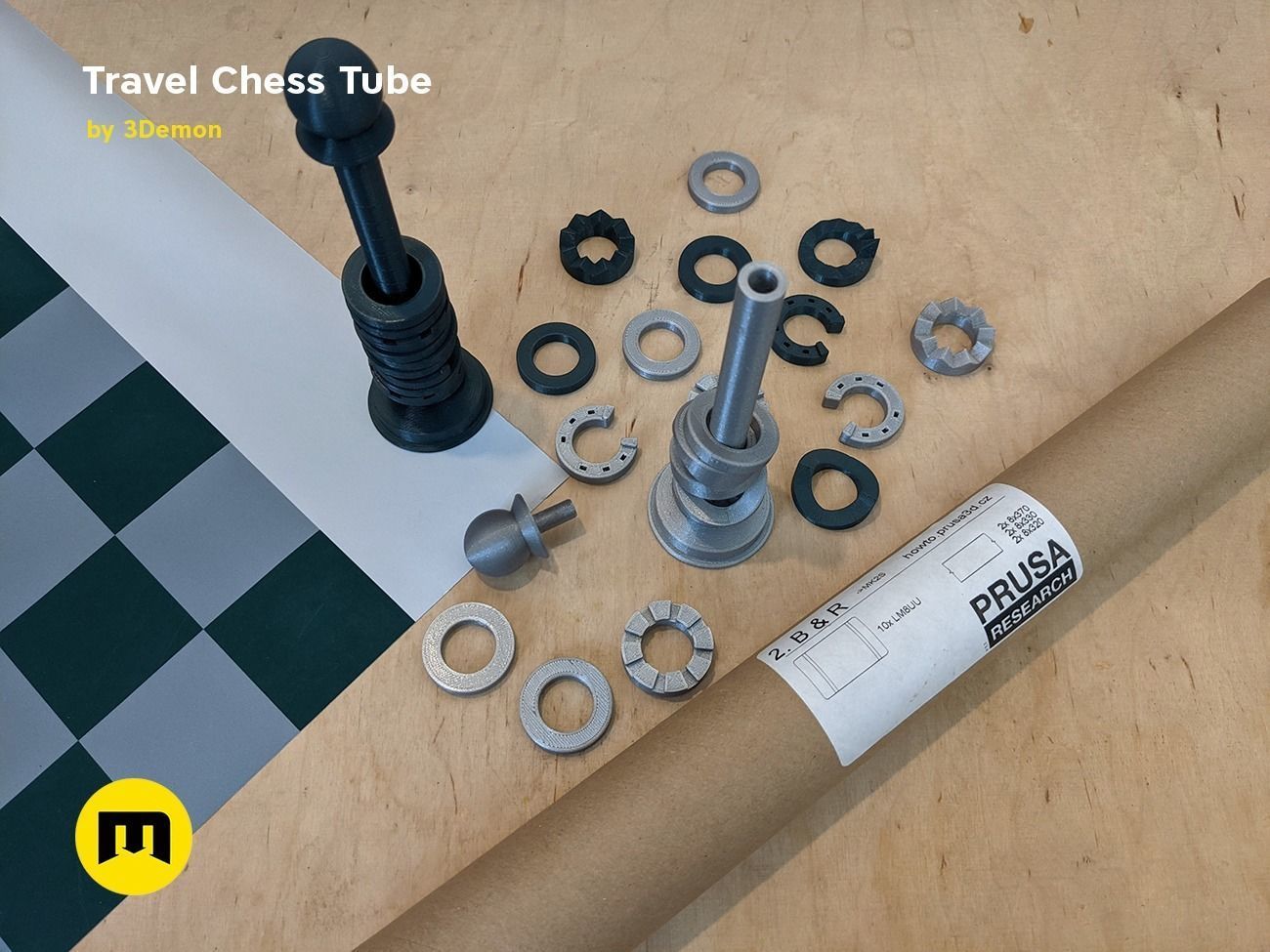 Travel Chess Tube Free 3D print model_35