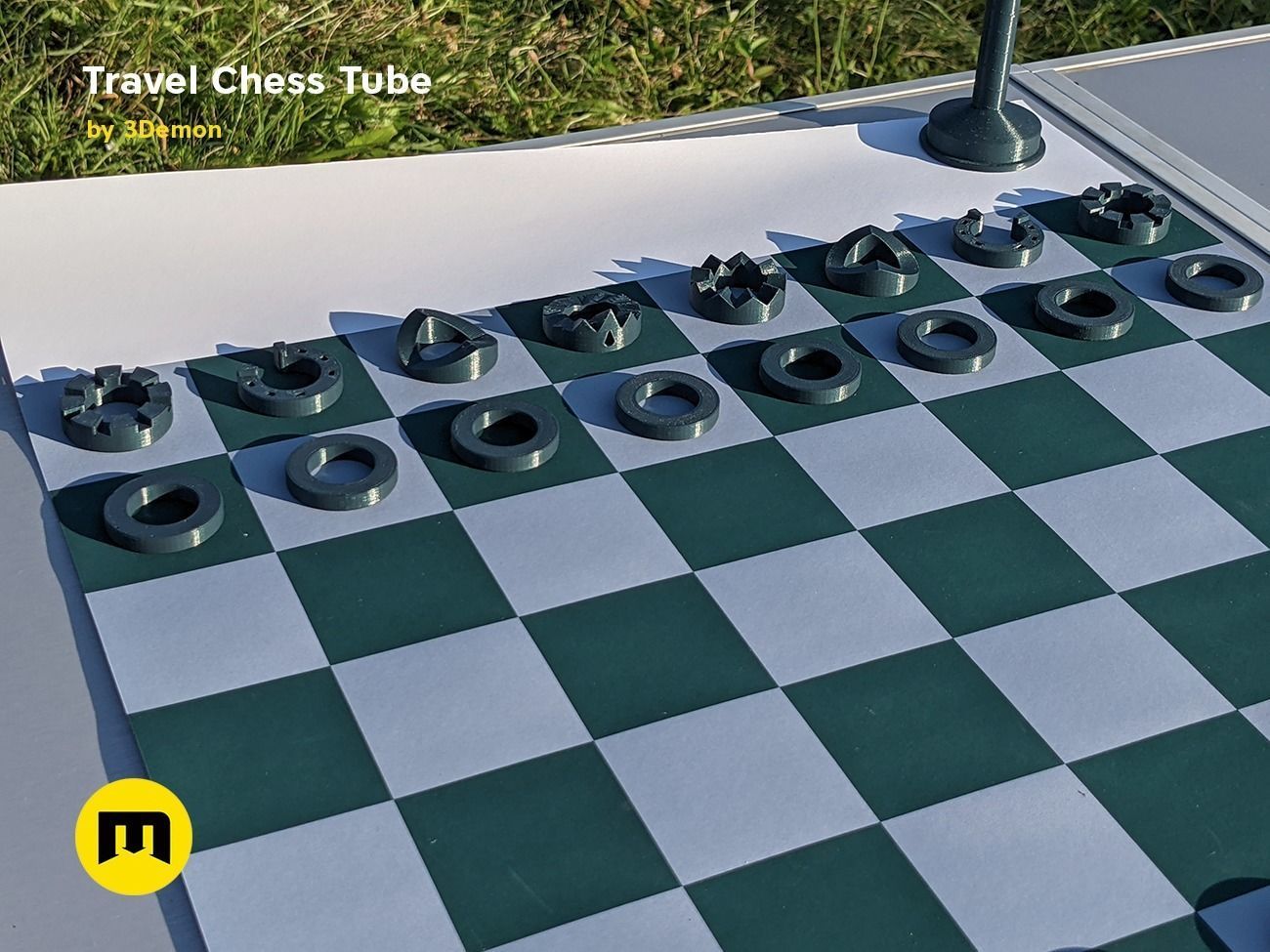 Travel Chess Tube Free 3D print model_1