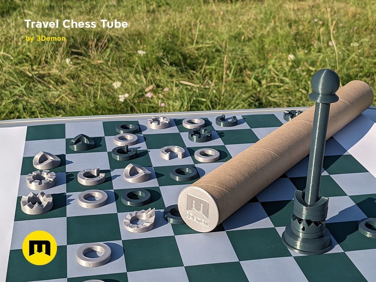 Travel Chess Tube Free 3D print model_32