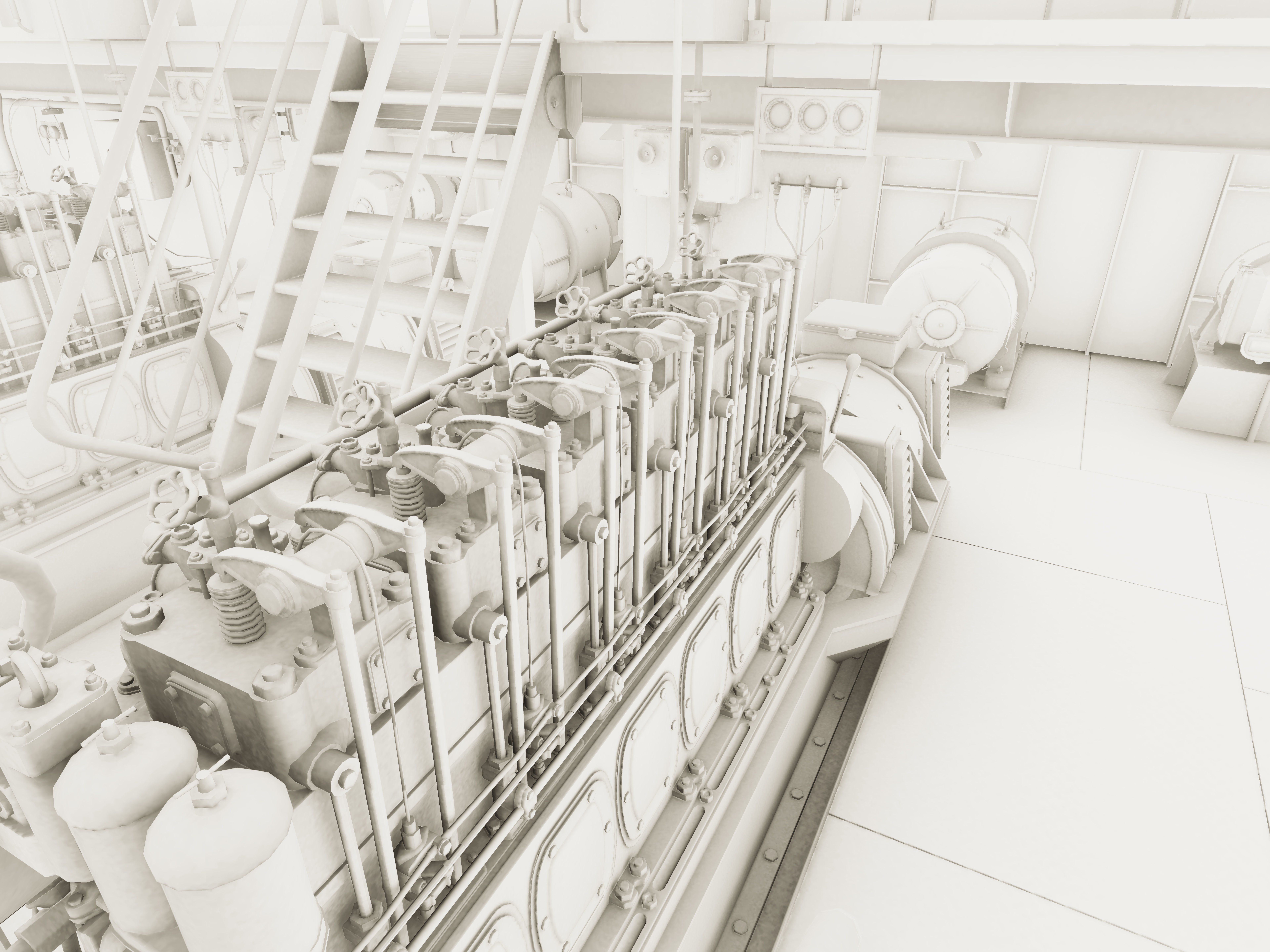 Vessel engine compartment Low-poly 3D model_18