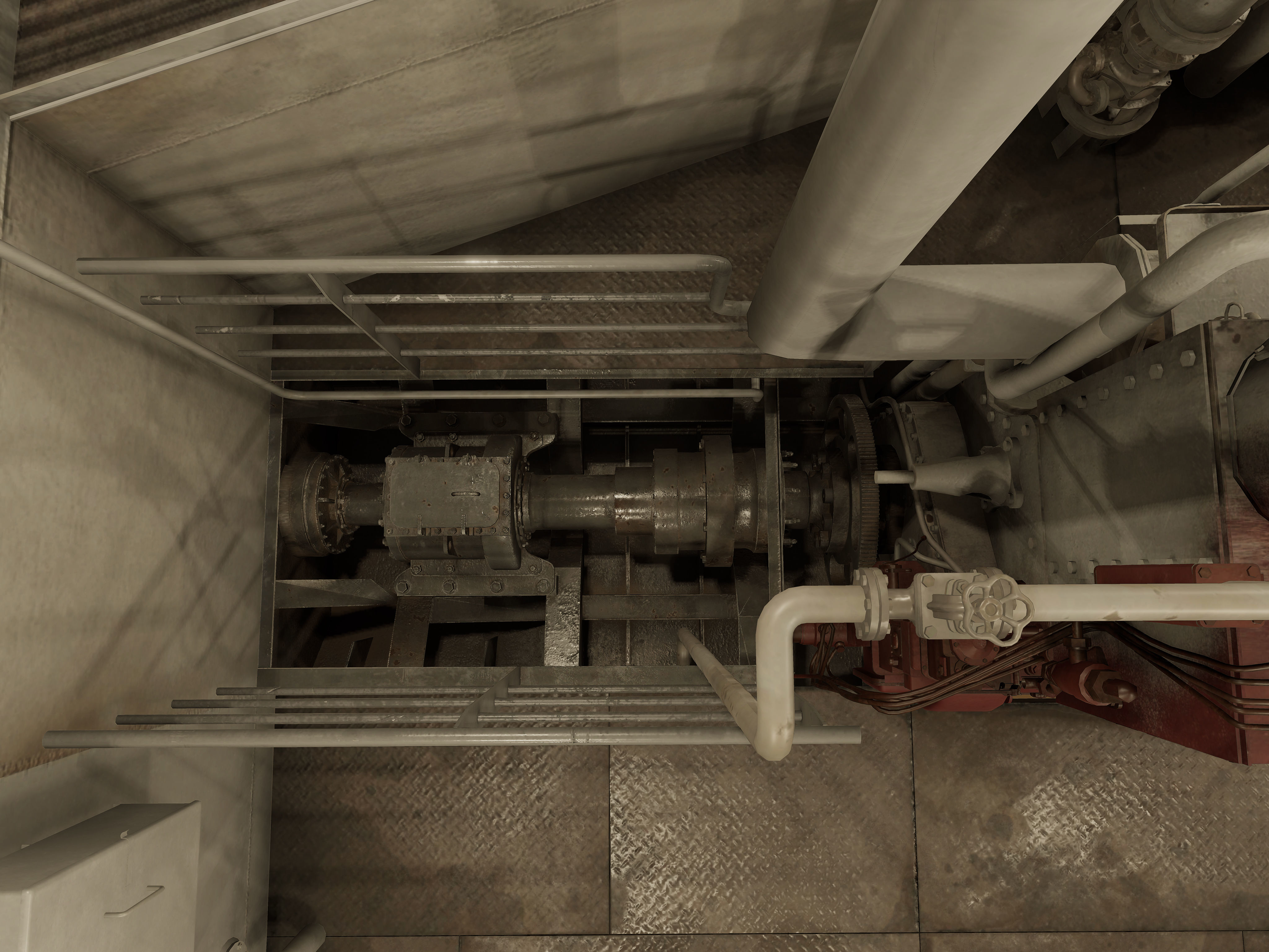 Vessel engine compartment Low-poly 3D model_8