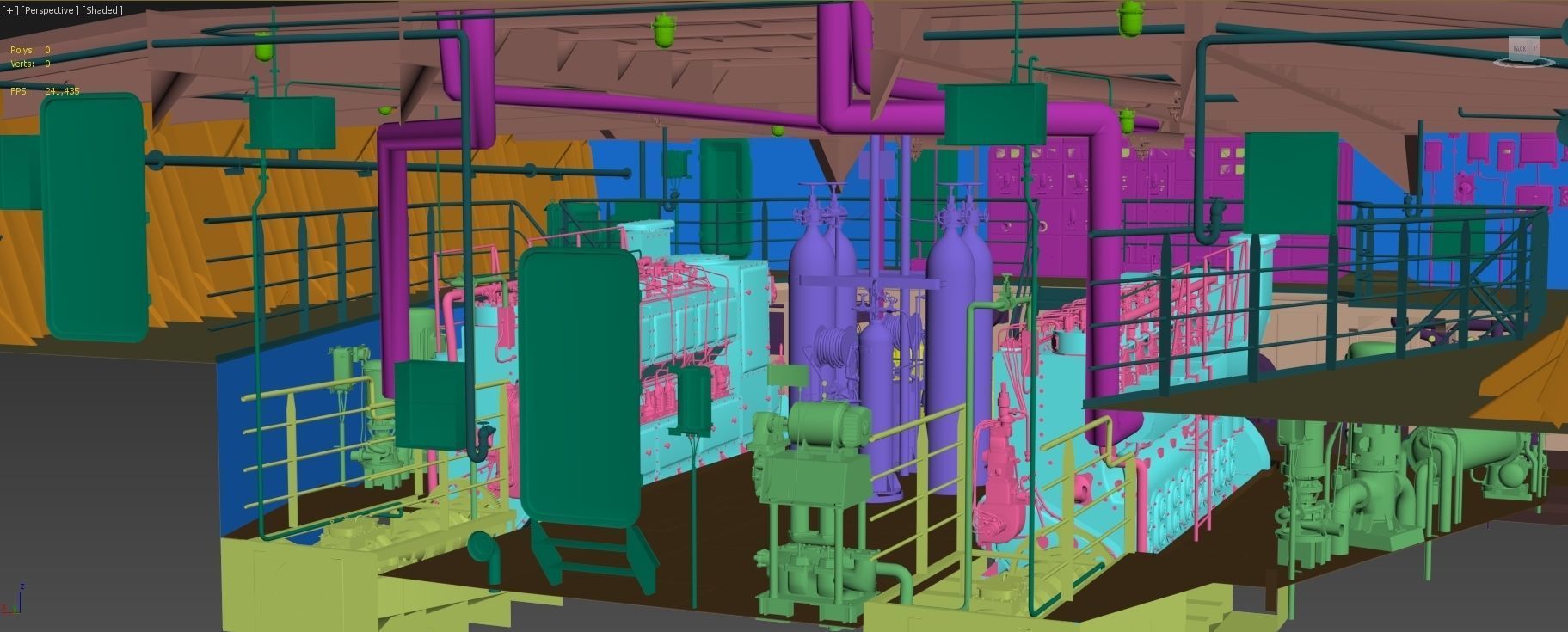 Vessel engine compartment Low-poly 3D model_19