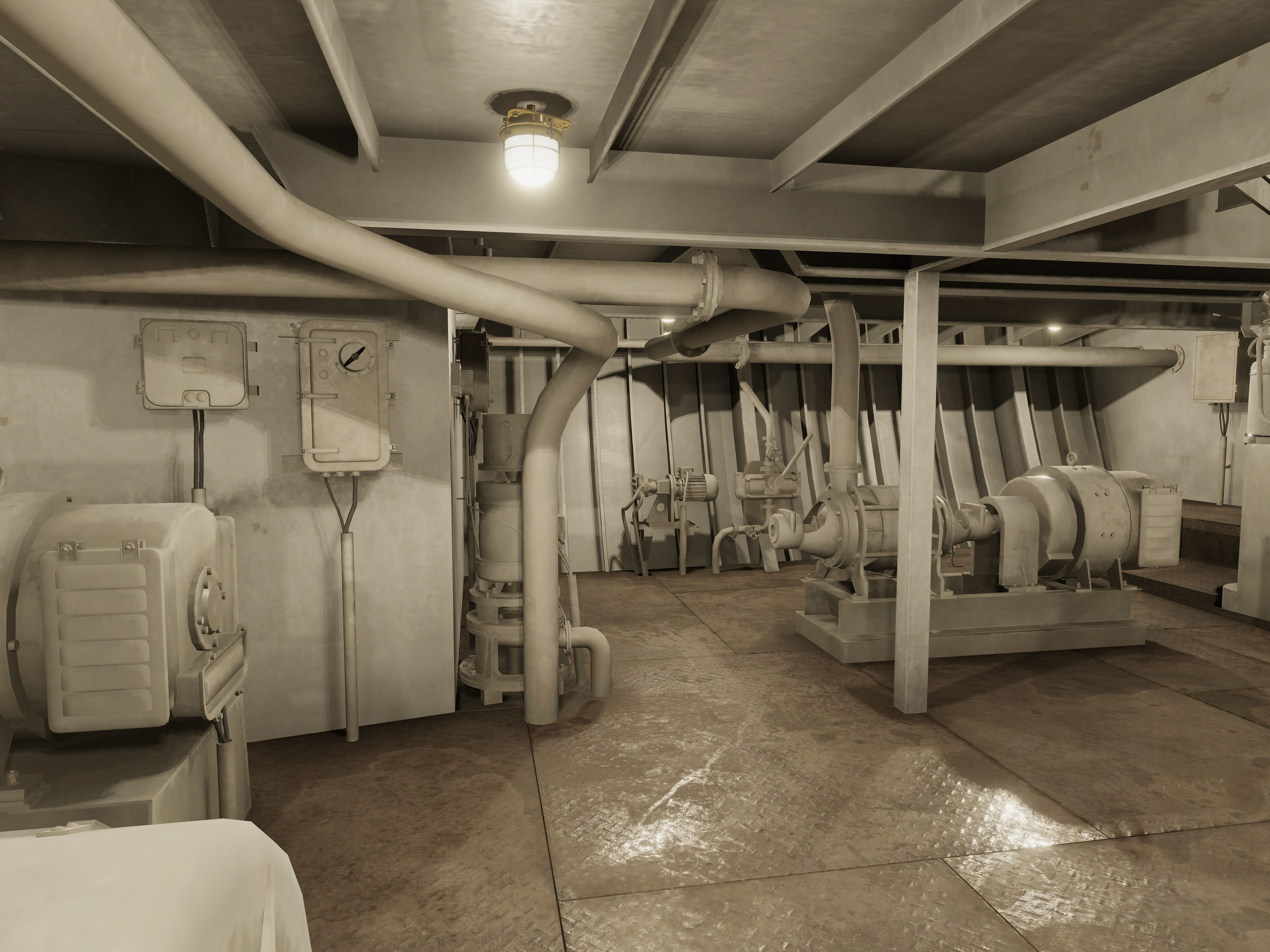 Vessel engine compartment Low-poly 3D model_13